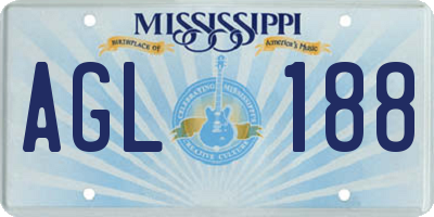 MS license plate AGL188