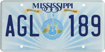 MS license plate AGL189