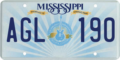 MS license plate AGL190