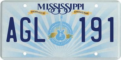 MS license plate AGL191