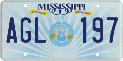 MS license plate AGL197