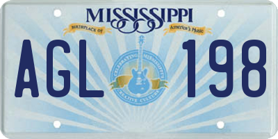 MS license plate AGL198