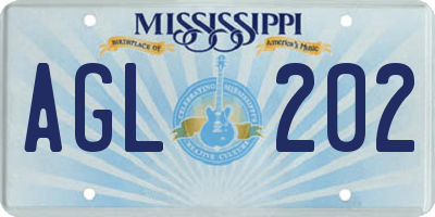 MS license plate AGL202