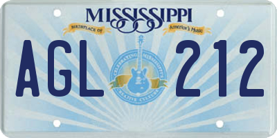 MS license plate AGL212