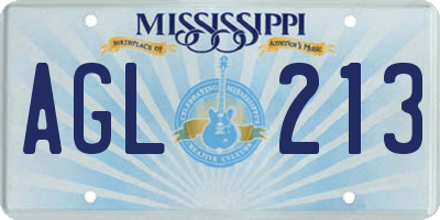 MS license plate AGL213