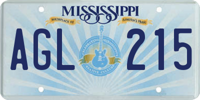 MS license plate AGL215