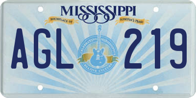MS license plate AGL219