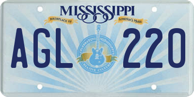 MS license plate AGL220