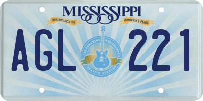 MS license plate AGL221