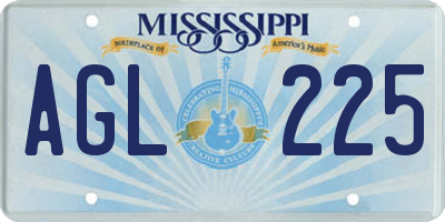 MS license plate AGL225