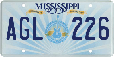 MS license plate AGL226