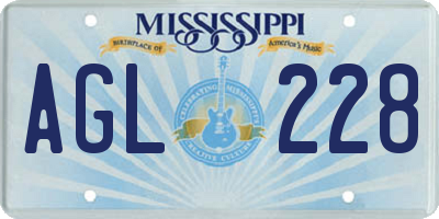 MS license plate AGL228