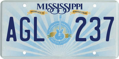 MS license plate AGL237