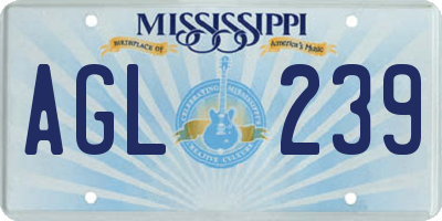 MS license plate AGL239