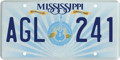 MS license plate AGL241