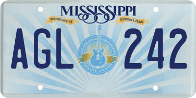 MS license plate AGL242