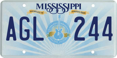 MS license plate AGL244