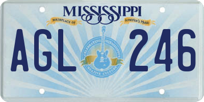 MS license plate AGL246