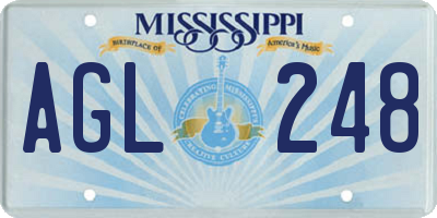 MS license plate AGL248