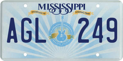 MS license plate AGL249