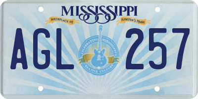 MS license plate AGL257