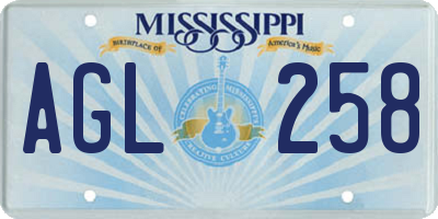 MS license plate AGL258