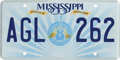 MS license plate AGL262