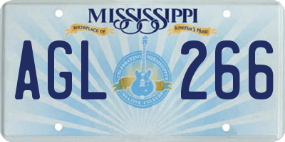 MS license plate AGL266