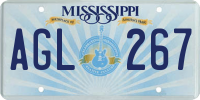 MS license plate AGL267