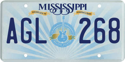 MS license plate AGL268