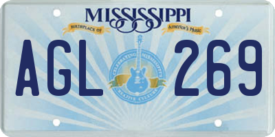MS license plate AGL269