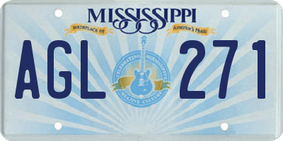 MS license plate AGL271