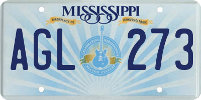 MS license plate AGL273
