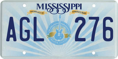 MS license plate AGL276