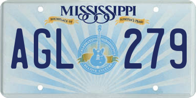 MS license plate AGL279