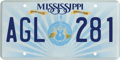 MS license plate AGL281