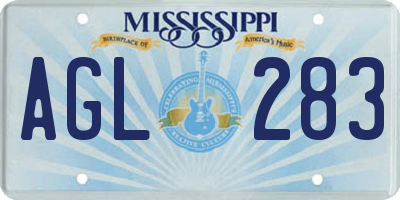 MS license plate AGL283