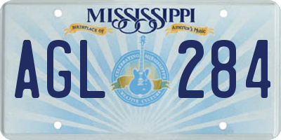 MS license plate AGL284