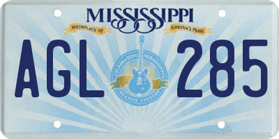 MS license plate AGL285