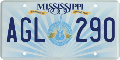 MS license plate AGL290