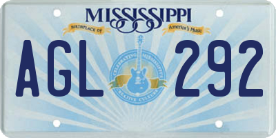 MS license plate AGL292