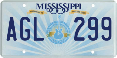 MS license plate AGL299