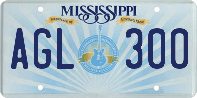 MS license plate AGL300