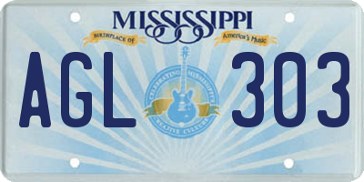 MS license plate AGL303