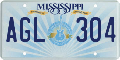 MS license plate AGL304