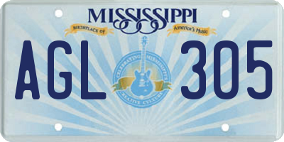 MS license plate AGL305