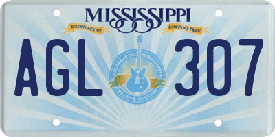 MS license plate AGL307