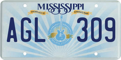 MS license plate AGL309