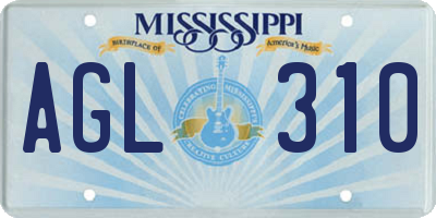 MS license plate AGL310