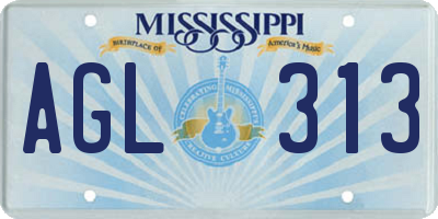 MS license plate AGL313
